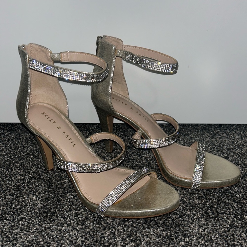 Kelly & Katie Rhinestone Gold Heels